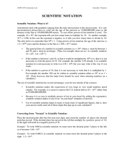 SCIENTIFIC NOTATION