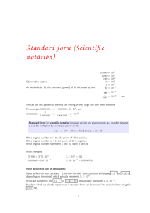 Standard form (Scientific notation)