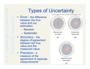 Types of Uncertainty 1.3 Significant Figures and Scientific Notation