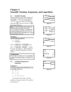 Chapter 4 Scientific Notation, Exponents, and Logarithms