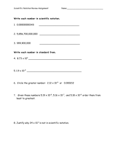 Scientific Notation Review Assignment