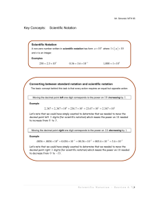 Key Concepts: Scientific Notation