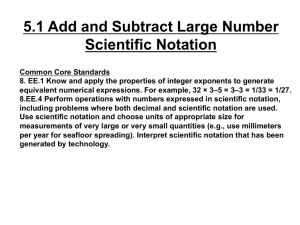 5.1 Add and Subtract Large Number Scientific Notation