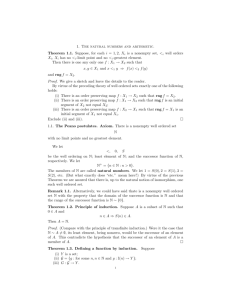 1. The natural numbers and arithmetic. Theorem 1.1. Suppose, for