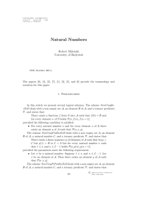 Natural Numbers - Formalized Mathematics