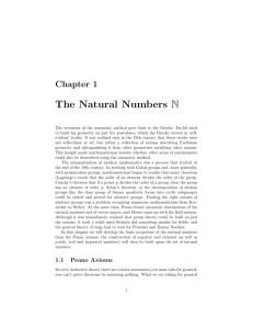 The Natural Numbers N