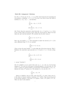 Math 235: Assignment 1 Solutions 1.1: For n ∈ N not zero, let A n