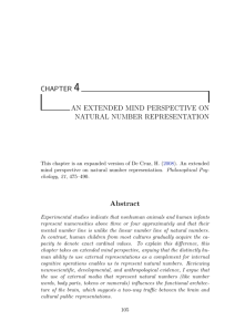 CHAPTER 4 AN EXTENDED MIND PERSPECTIVE ON NATURAL