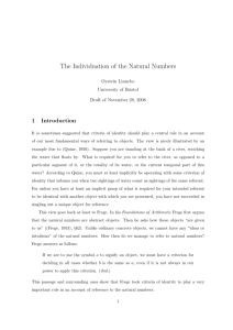 The Individuation of the Natural Numbers