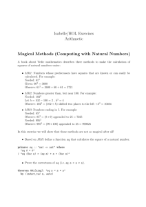 Computing with Natural Numbers