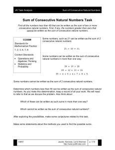 Sum of Consecutive Natural Numbers Task