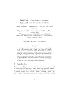 Decidability of the interval temporal logic ABB over the natural