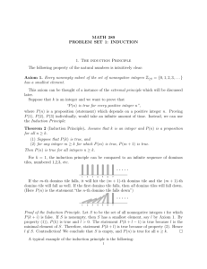 MATH 289 PROBLEM SET 1: INDUCTION 1. The induction Principle