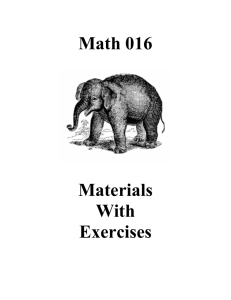 Math 016 Materials With Exercises