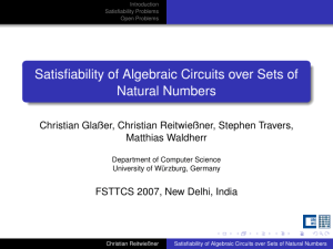 Satisfiability of Algebraic Circuits over Sets of Natural Numbers