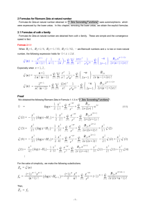 Formulas for Riemann Zeta at natural number