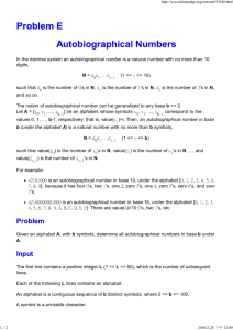 In the decimal system an autobiographical number is a natural