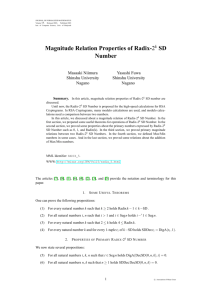 Magnitude Relation Properties of Radix