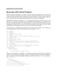 CS151 2001S : Recursion with Natural Numbers
