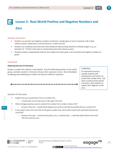 Lesson 2: Real-World Positive and Negative Numbers