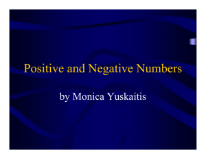 Positive and Negative Numbers