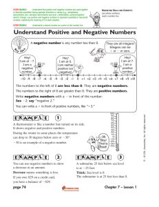 Understand Positive and Negative Numbers
