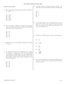 SAT Math Medium Practice Quiz Numbers and