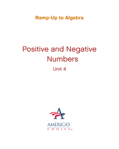 Positive and Negative Numbers