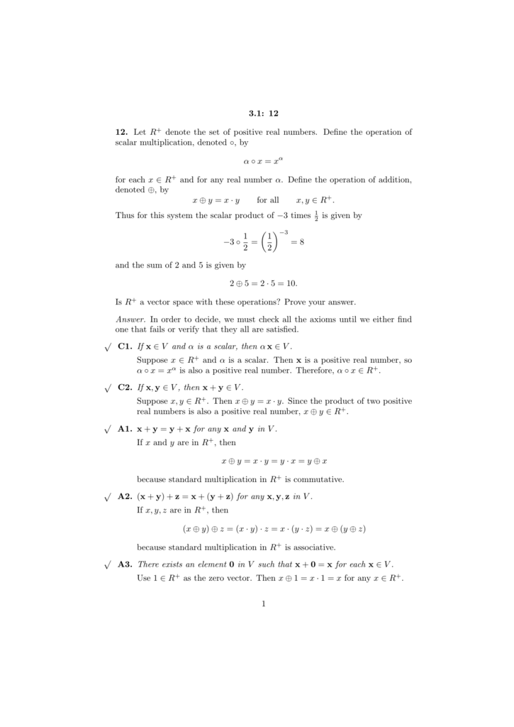 3 1 12 12 Let R Denote The Set Of Positive Real Numbers Define