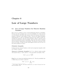 Chapter 8: Law of Large Numbers
