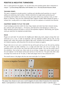 positive and Negative turnover game