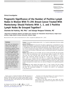 Prognostic Significance of the Number of Positive Lymph Nodes in
