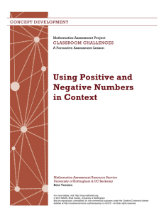 Using Positive and Negative Numbers in Context