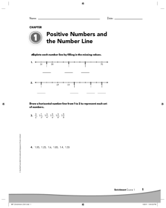 1 Positive Numbers and the Number Line
