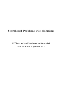 Shortlisted Problems with Solutions