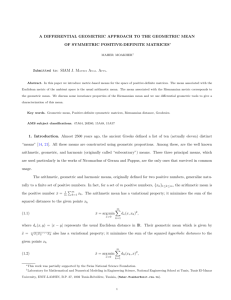 A differential geometric approach to the geometric mean of