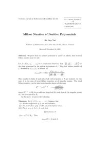 Milnor Number of Positive Polynomials