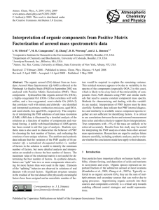 Interpretation of organic components from Positive Matrix