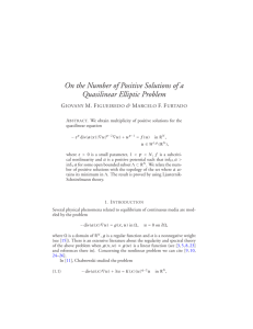 On the Number of Positive Solutions of a Quasilinear Elliptic Problem