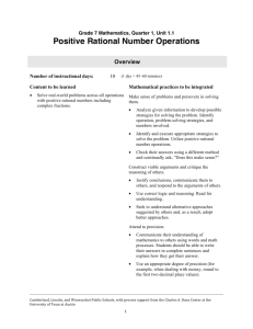 Positive Rational Number Operations