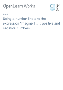 Using a number line and the expression `Imagine if …`