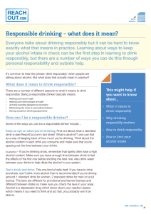 Responsible drinking – what does it mean?