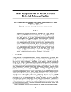 Phone Recognition with the Mean-Covariance Restricted Boltzmann