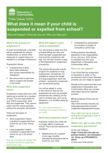 What does it mean if your child is suspended or expelled from school?