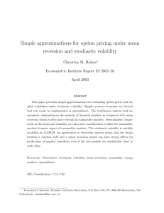 Simple approximations for option pricing under mean reversion and