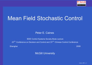 Mean Field Stochastic Control