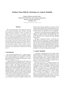 Nonlinear Mean Shift for Clustering over Analytic Manifolds