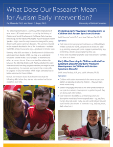 What Does Our Research Mean for Autism Early Intervention?