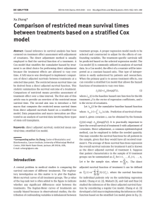 Comparison of restricted mean survival times between treatments