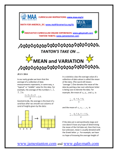 MEAN and VARIATION - Thinking Mathematics!